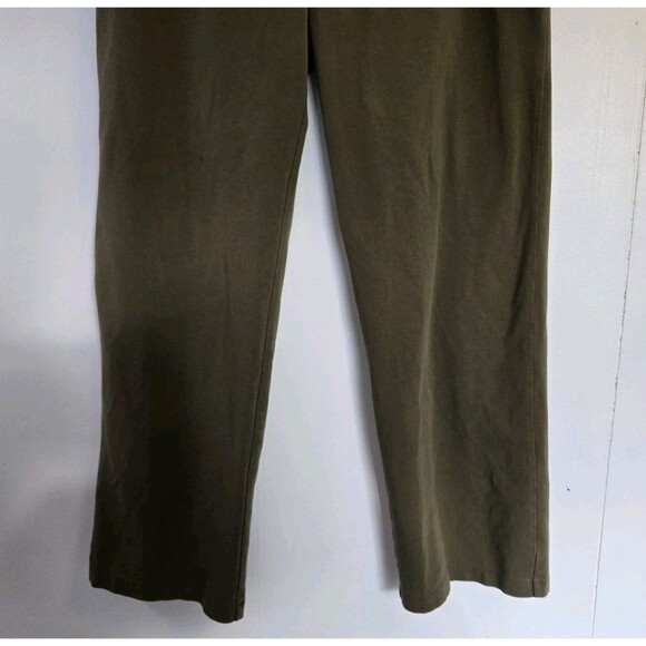 LL Bean Pants Women M Petite Olive Green Perfect Fit Straight Leg Minimalist - Picture 3 of 9